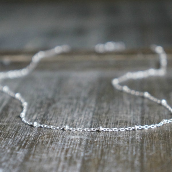 Silver Satellite Necklace / Sterling Silver Ball Chain Necklace • With or Without Extender • Long or Short • Choose Your Length • Layering