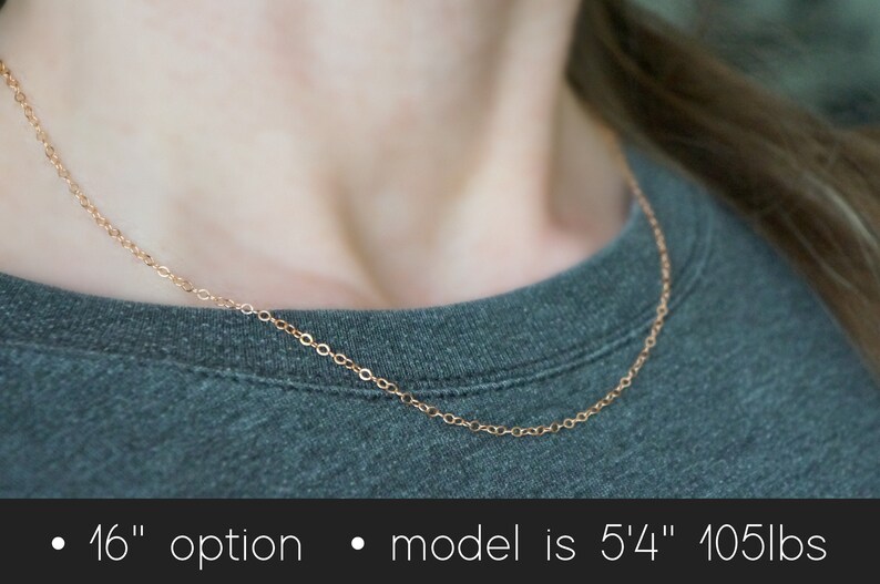 Dainty Rose Gold Chain Necklace Light and Airy 14k Rose Gold Filled Cable Chain Necklace Long or Short Choose Your Length Layering image 2