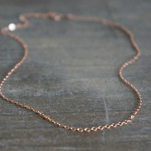 Dainty Rose Gold Chain Necklace Light and Airy 14k Rose Gold Filled Cable Chain Necklace Long or Short Choose Your Length Layering image 7