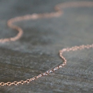 Dainty Rose Gold Chain Necklace Light and Airy 14k Rose Gold Filled Cable Chain Necklace Long or Short Choose Your Length Layering image 5