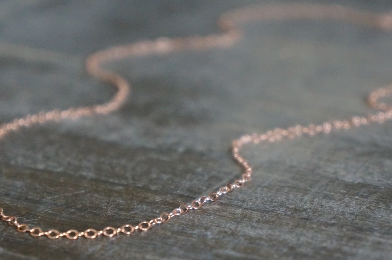 Dainty Rose Gold Chain Necklace Light and Airy 14k Rose Gold Filled Cable Chain Necklace Long or Short Choose Your Length Layering image 5