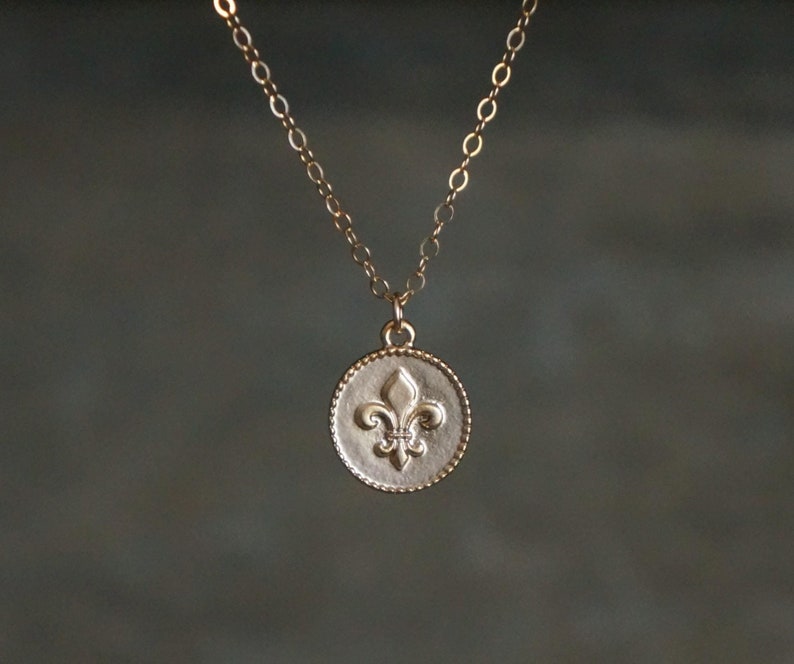 Fleur De Lis Necklace / Fleurdelis Pendant on a 14k Gold Filled Chain