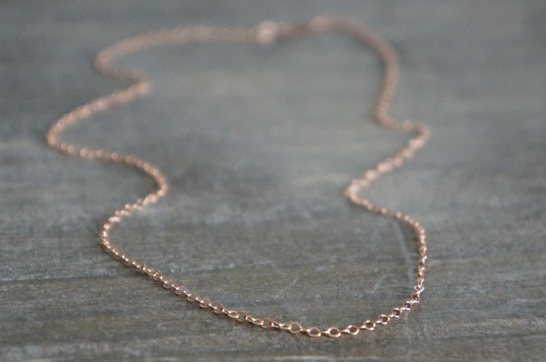 Dainty Rose Gold Chain Necklace Light and Airy 14k Rose Gold Filled Cable Chain Necklace Long or Short Choose Your Length Layering image 1