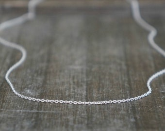 Thin Silver Necklace // Dainty Sterling Silver Chain Necklace  • Long or Short Layering Necklace • Choose Your Length