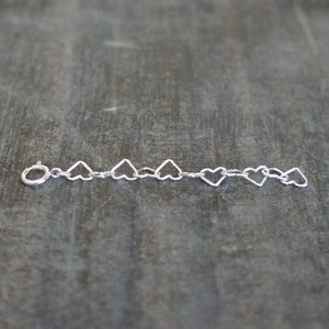 Sterling Silver Heart Extender // Removable Necklace Extender • Make Your Necklace Adjustable •  Dainty 1&quot; 2&quot; 3&quot; Extender