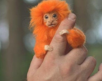 Collectible Figurine Marmoset Red Marmoset Monkey Sculpture