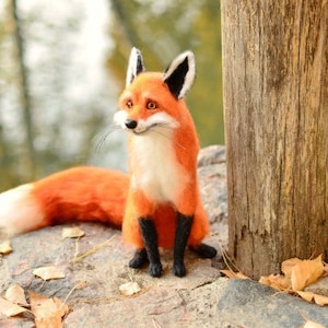 Made to order Fox felt Doll fox OOAK Needle felted animal Fox toy Sculpture fox Handmade animal Red fox Orange fox Figurines  sculpture