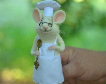 Su ordinazione Regalo per mamma Regalo per chef Topo da cucina Topo e cucina da collezione Figurine chef topo Scultura topo cuoco Regala il cuoco