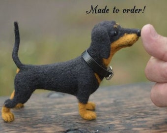 Made to order Needle felted dog Needle felted animal Miniature dog Funny dog Cute dog Portrait pet Dog animal Dachshund dog Dachshund pet