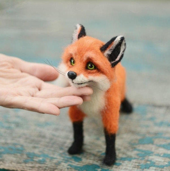 Felted fox Beautiful fox Needle felting fox Portrait fox Etsy