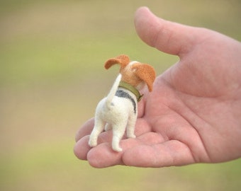 Fatto su ordinazione Cane in miniatura, Cane per bambola, Animale per bambola, Cane carino, Animale domestico, Cane in feltro, Animale domestico in feltro, ,Cane per una casa delle bambole, Miniatura, Terrier