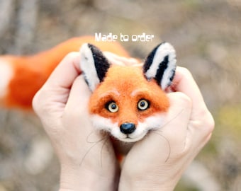 Collectible red fox Figurine fox Sculpture needle felt fox Gift for her Sculpture beautiful Gift for Birthday Felt souvenir fox Felt animal