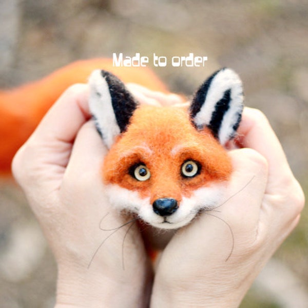 Collectible red fox Figurine fox Sculpture needle felt fox Gift for her Sculpture beautiful Gift for Birthday Felt souvenir fox Felt animal