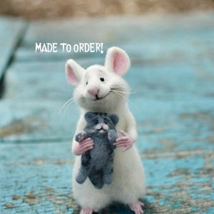 MADE TO ORDER!Collectible figurines Sculpture for decor Interior decor Sculpture white mouse Gift for him Gift for mom Gift for friends