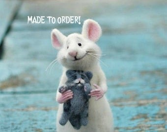 MADE TO ORDER!Collectible figurines Sculpture for decor Interior decor Sculpture white mouse Gift for him Gift for mom Gift for friends