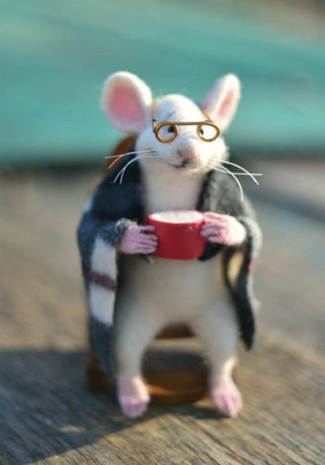 MADE TO ORDER Mouse in armchair Mouse with glasses Mouse with Etsy