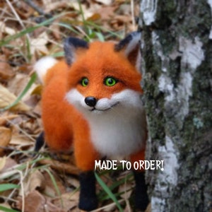 MADE TO ORDER Needle felted fox Fox sculpture  Figurines sculpture Needle felted animal Handmade animal Fox felted Red fox Doll fox