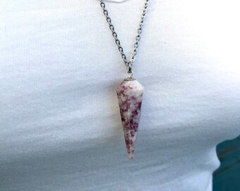 Lepidolite Necklace, Lepidolite Pendant, Lepidolite Jewelry, Transformation Jewelry, Healing Jewelry, Crystal Jewelry, Gemstone Jewelry