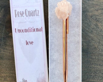 Metaphysical Gifts, Affirmation Pens, Crystal Manifestation Pens, Dream Journaling, Gem Topped Pen, Raw Crystal Decor and Accessories