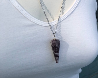 Lepidolite Necklace, Lepidolite Pendant, Lepidolite Jewelry, Transformation Jewelry, Healing Jewelry, Crystal Jewelry, Gemstone Jewelry