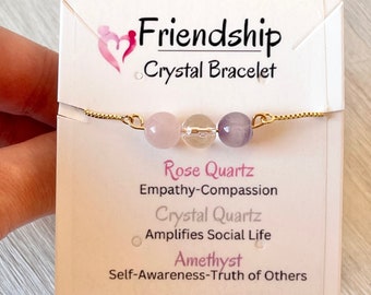 Freundschaftsarmband, Beste Freundin Geschenk, 3 Stein Armband, Valentinstag Geschenk für Sie, Schwester Geschenk, Freundin Geschenk