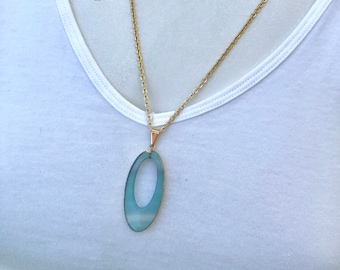 Agate Necklace, Blue Agate Necklace, Crystal Healing Necklace, Mother’s Day Gift, Bohemian Gemstone Necklace, Healing Stone Necklace, Agate