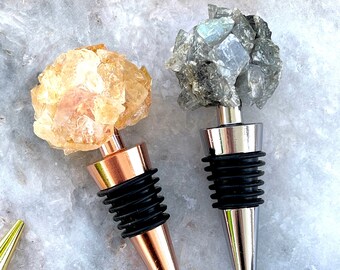 Regalo de aniversario, regalo para amantes del vino, regalo para novio, regalo para novia, tapón de botella de vino de cristal, tapón de botella de piedra preciosa, decoración para cenas