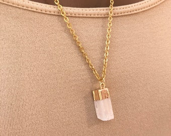Selenite Necklace, Selenite Crystal Necklace, Healing Necklace, Meditation Necklace, Crystal Necklace, Selenite Jewelry, chakra Necklace