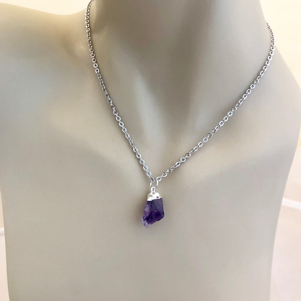 Amethyst Necklace, Sobriety Necklace, Healing Necklace, Amethyst Healing Necklace, Stone Necklace, Addiction Necklace, Reiki Necklace