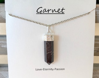 Garnet Necklace, Garnet Pendant, Garnet Gemstone Necklace, Healing Crystal Necklace, Healing Gemstone Necklace, Garnet, Mother’s Day, Chakra