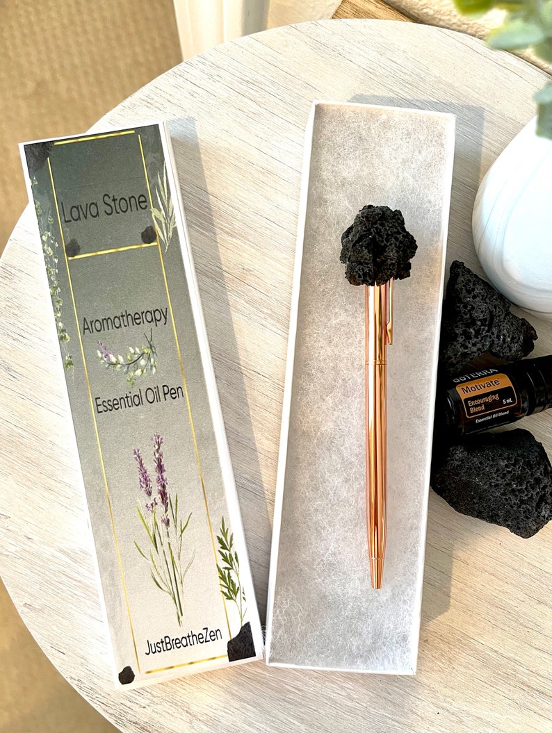 Edelstein Topped Stift, Aromatherapie Zubehör, ätherisches Öl Zubehör, Dream Journaling, Gesetz der Anziehung Stift, Rohkristall Zubehör Bild 4