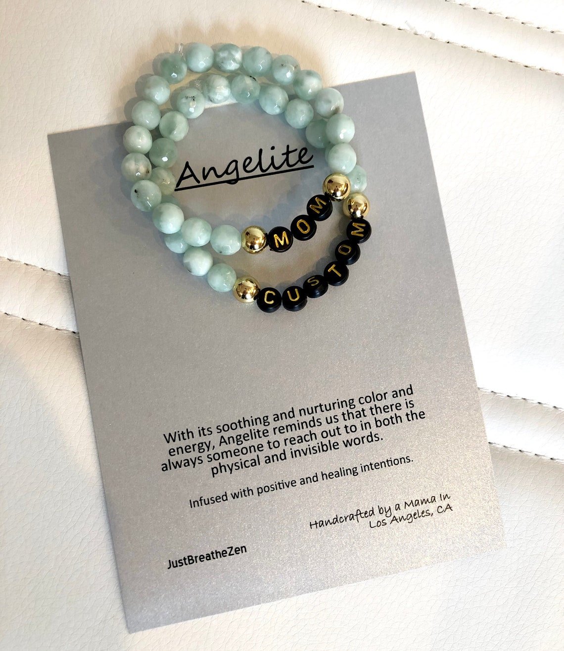 Letter Bracelet Grief Jewelry Angelite Bracelet Sympathy Etsy