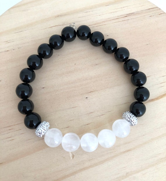Selenite and black tourmaline best sale bracelet