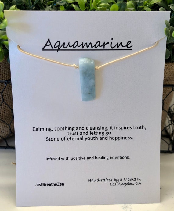 Aquamarine Necklace, Aquamarine Crystal Necklace, Meditation Necklace, Reiki Necklace, Aquamarine Healing Necklace, Meditation Necklace
