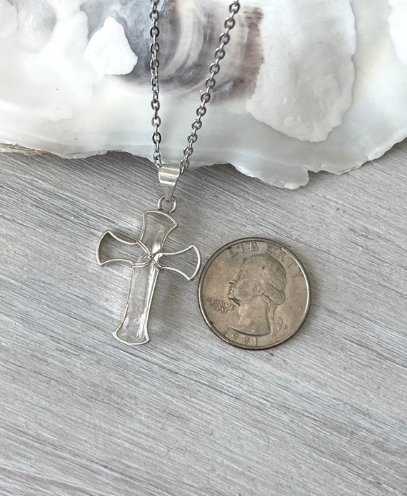 Healing crystal on sale cross necklace