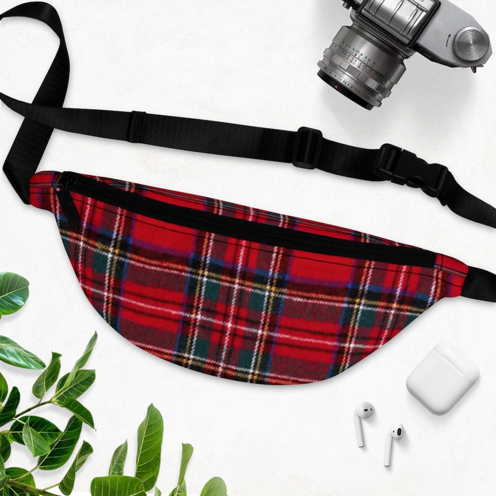 Red plaid Fanny Pack Etsy