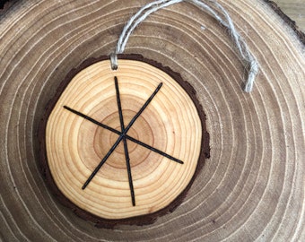 Viking ‘Strength’ Bind Rune Wooden Hanging Pyrography Norse Viking Nordic Symbol Pagan Home Decor Runes Altar