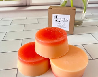 Ginger Peach Shea Cocoa Butter Soap - Feeling Peachy Aromatherapy Spa Soap Gift for Yourself - Uplifting Spa Shower Soap