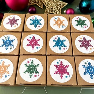 Aromatherapy Advent Calendar - Colorful Jewel Tone Self Care Spa Lover Gift - 12 Days of Christmas -  Holiday Advent Gift Set