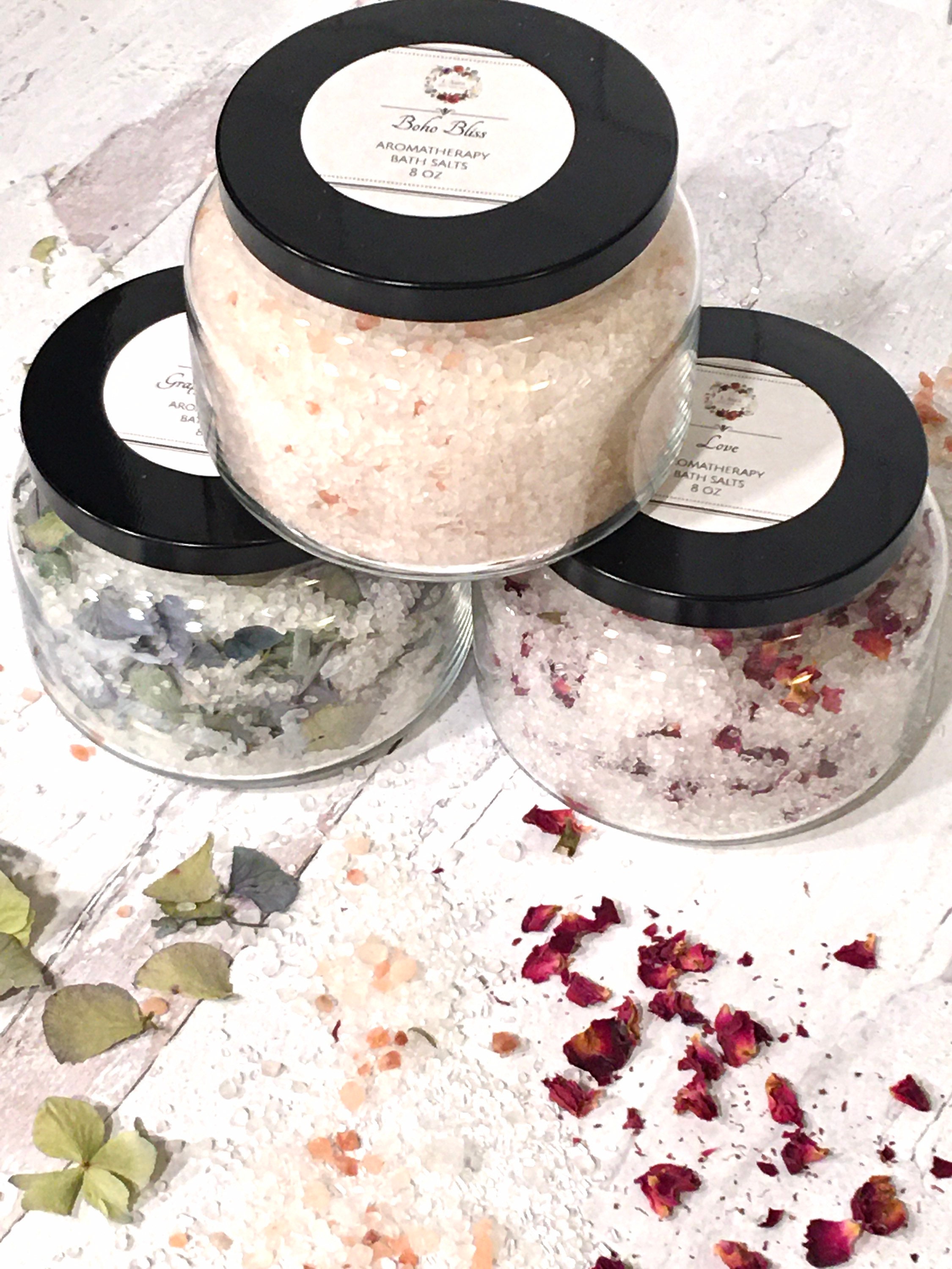 Botanical Bath Salt Soak Jar Floral Spa Bath Salts - Etsy