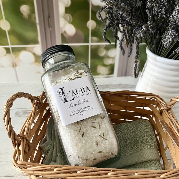 Aromatherapy Bath Salt Soak - Natural Spa Bath Salts - Home Spa Zen Bath - Eco Friendly Natural Salts for Bath - Bath Salt Jar with Scoop