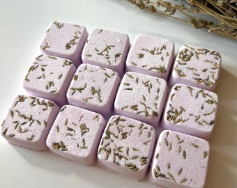 Lavender Lemon Bath Bomb Set of 12 - Natural Bath Melts - Natural Bath Bombs - Lavender Lover Botanical Bath Fizzies - Spa Relaxation Bath