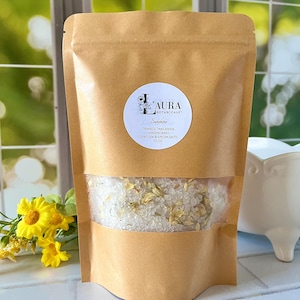 Bath Salts - Aromatherapy Natural 10 oz Dead Sea Salt Soak - Botanical Bath Salts - Affordable Luxurious Bath Salt Gift - Self Care Spa Soak