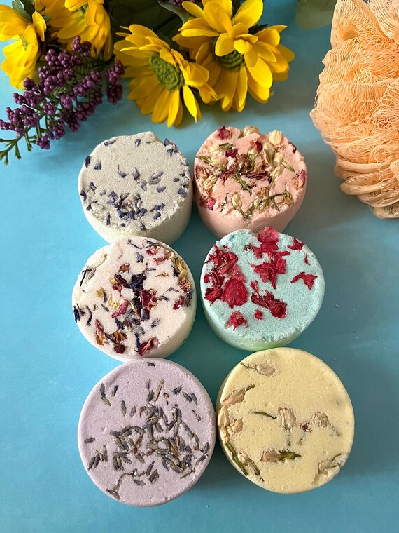 Aromatherapy Shower Steamer Natural Bath Bombs - Home Spa Zen Bath Shower Gift Set of 6 - Botanical Spa Stress Relief - Bridesmaid Box Gifts