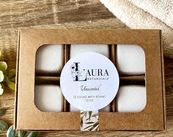 Unscented Kokum Butter Bath Bombs – Natural Spa Gift Set (12)