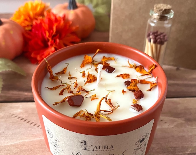 Pumpkin Patch Soy Wax Candle – Pumpkin, Vanilla, Cardamom Aromatherapy (11 oz)