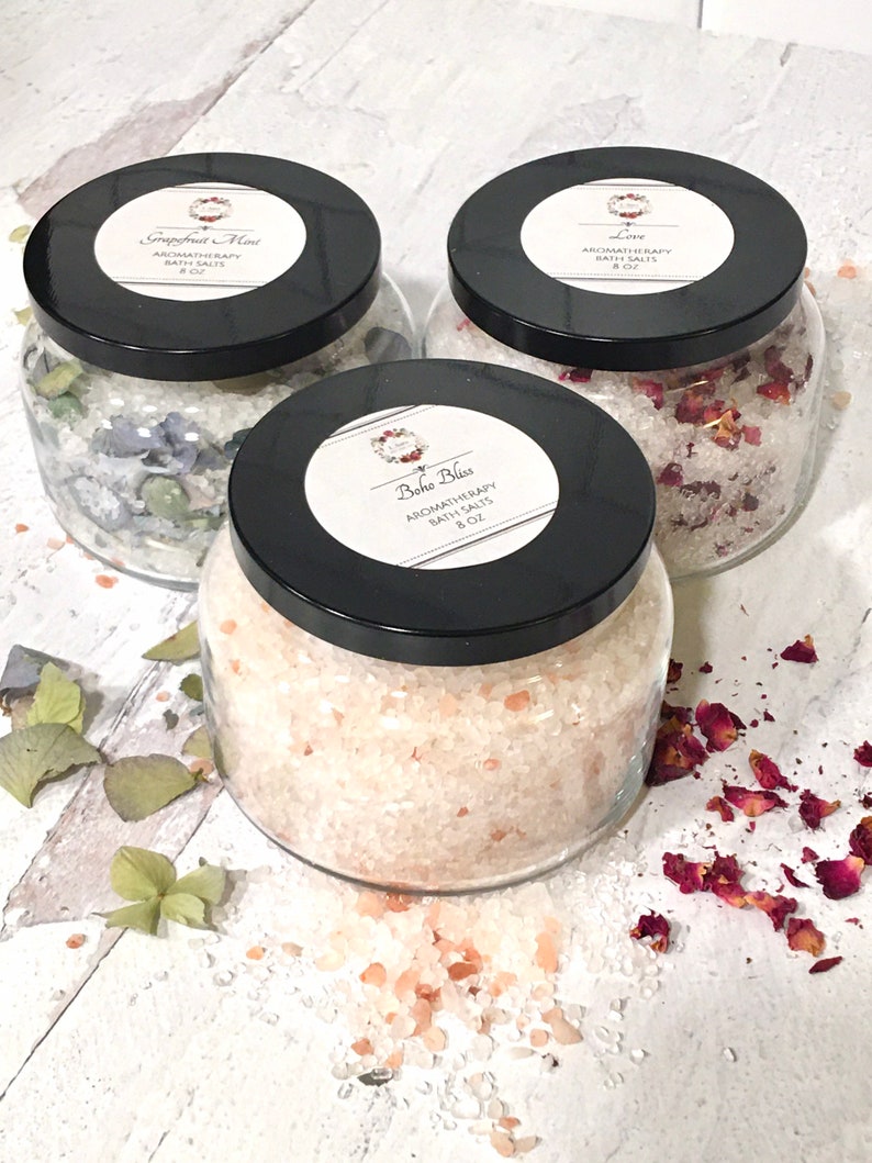 Botanical Bath Salt Soak Jar Floral Spa Bath Salts | Etsy
