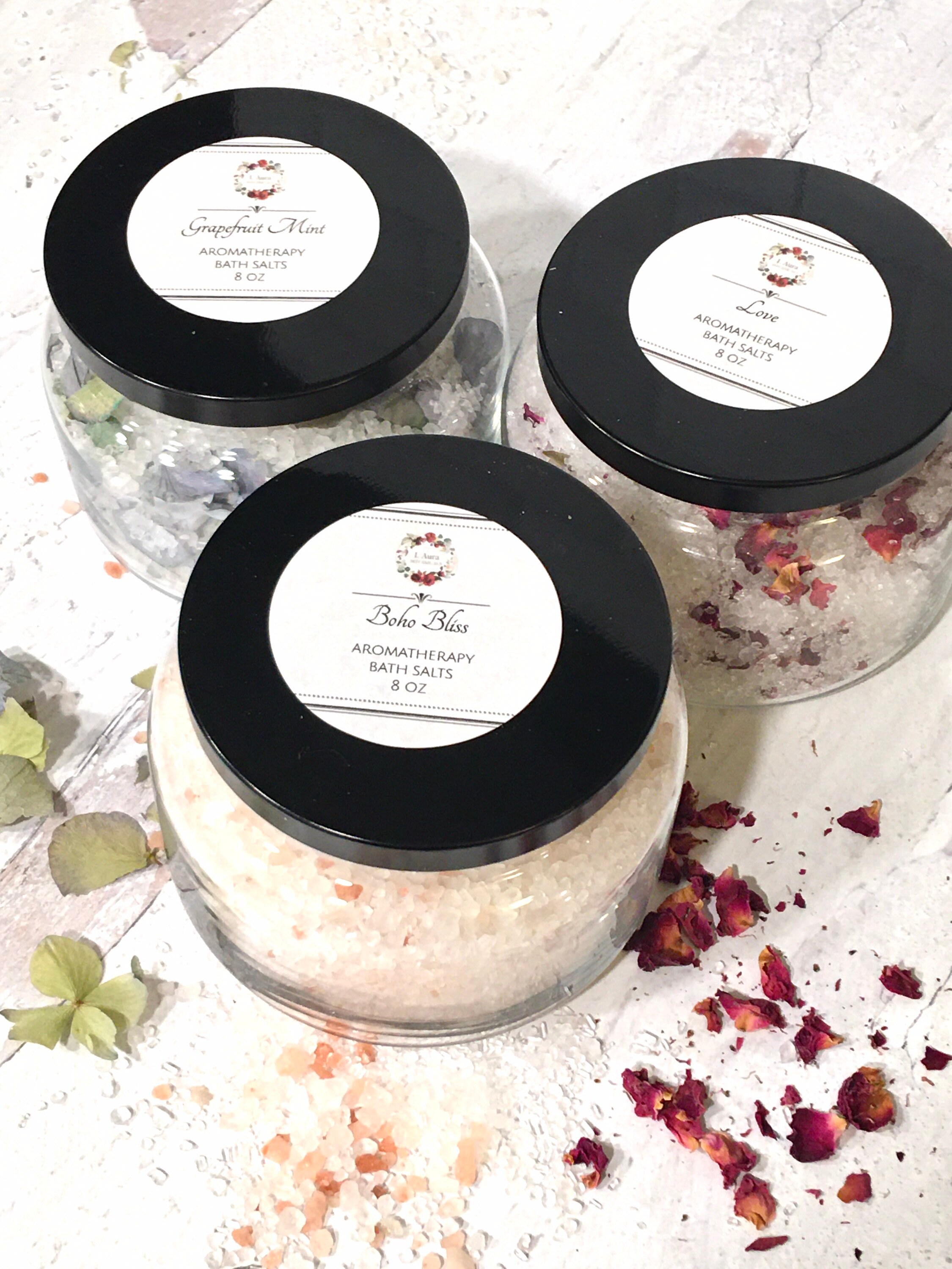 Botanical Bath Salt Soak Jar Floral Spa Bath Salts | Etsy