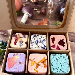 Natural Botanical Bath Bombs 12 Pack, Aromatherapy Spa Gift Set, Handcrafted Fall Autumn Scents