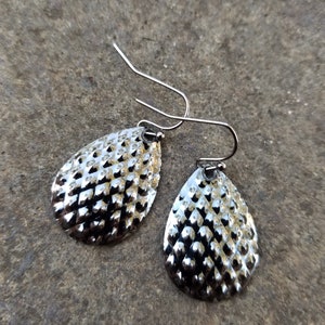 Spinner Blade Fishing Lure Earrings...fishing lure jewelry..gun metal earrings and lure